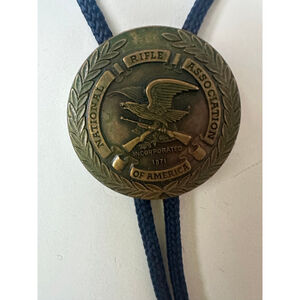 Vintage NRA Bolo Tie National Rifle Association Eagle Medallion